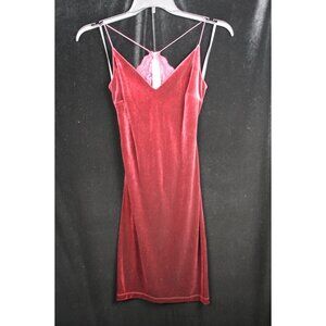 B‎ Darlin Velvet Slip Women's Dress Maroon Size 7/8
